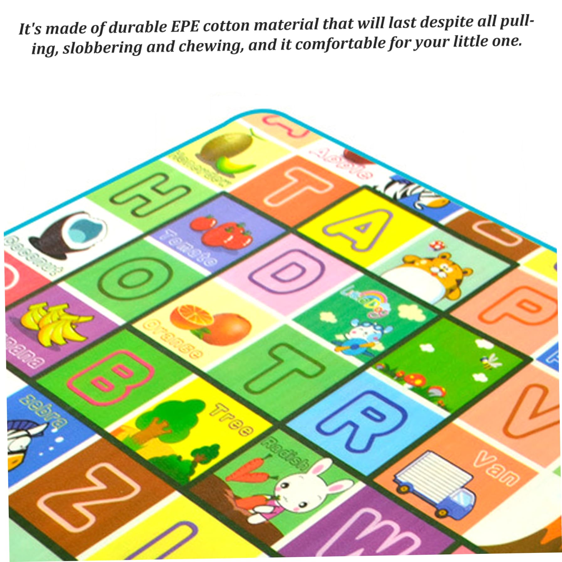Baby Play tappetini per il pavimento 120x180x0.5 cm bambini che strisciano educativo playmat a 2 forme di alfabeto a 2 lati che apprendono i tappeti per la sala giochi per bambini piccoli.