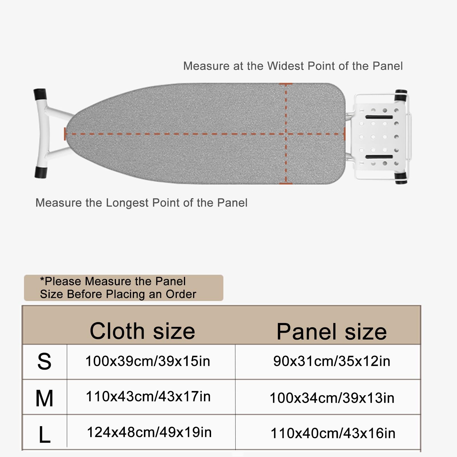 Funda de repuesto para tabla de planchar, resistente a las quemaduras, resistente a las manchas, borde elástico, fácil ajuste para tablas estándar, tamaño mediano, diseño duradero y práctico