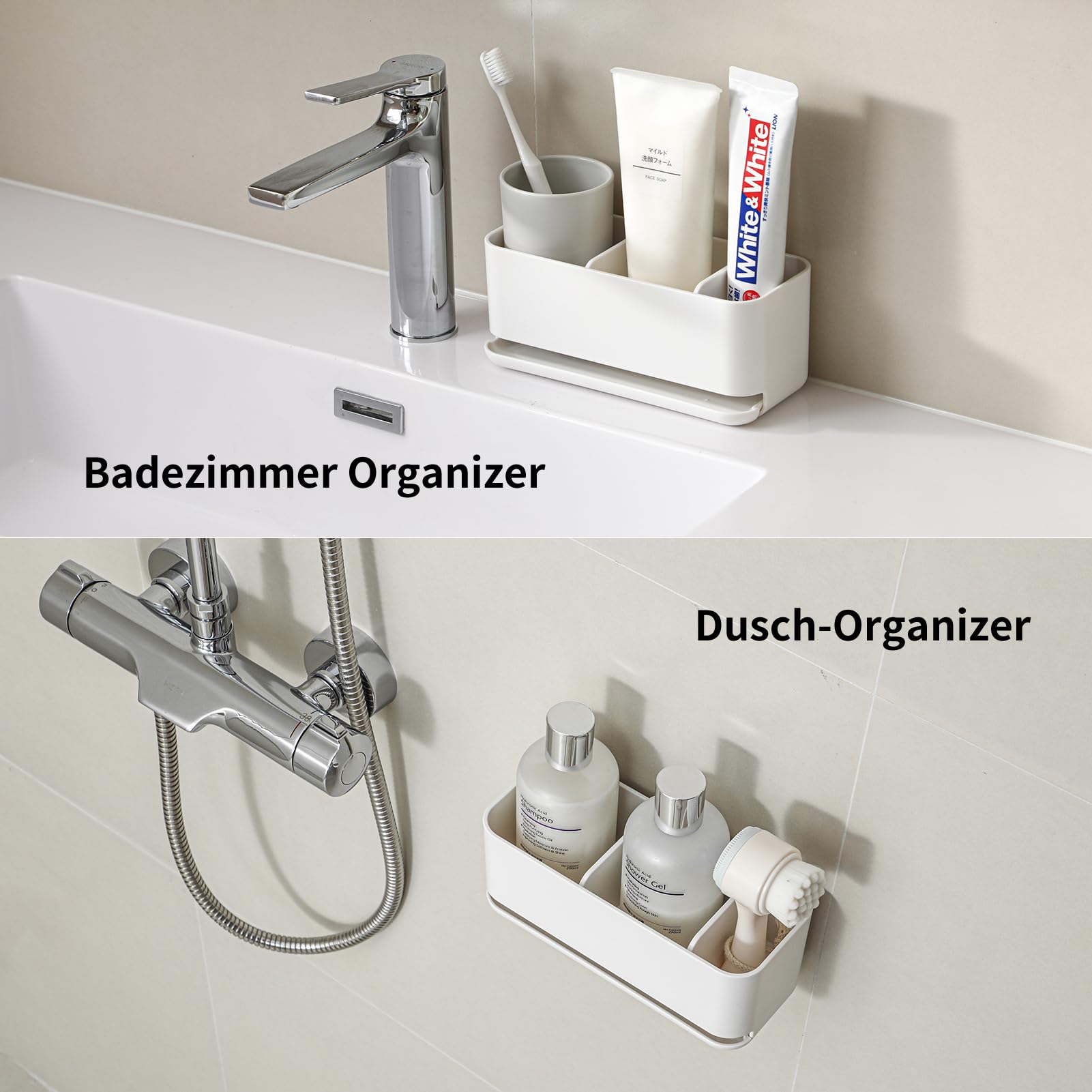 Badezimmer Organizer 2 Stück - Selbstklebend Ohne Bohren