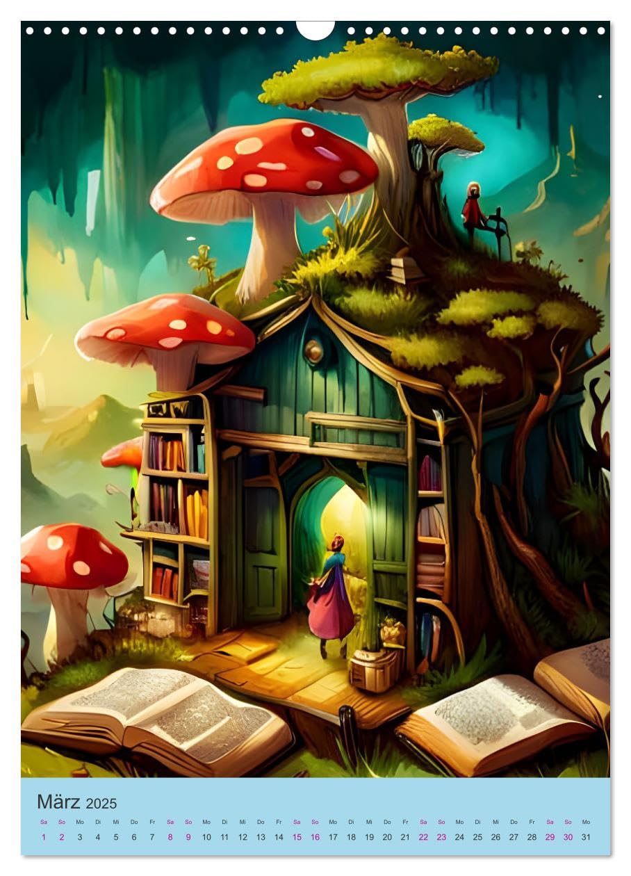 Wo die Feen wohnen (Wandkalender 2025 DIN A3 hoch), CALVENDO Monatskalender: Fantasy-Architektur aus der KI (CALVENDO Kunst)