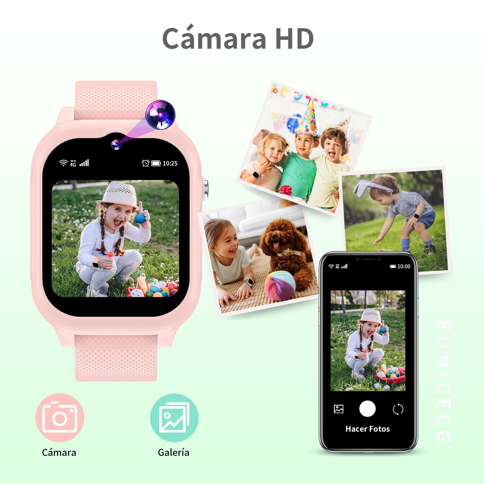 4G Reloj Inteligente Niño Niños Niñas Localizador GPS Llamadas | SOS Videollamadas Podometro Despertador Calculadora Resistente Al Agua Digital Cumpleaños Regalos