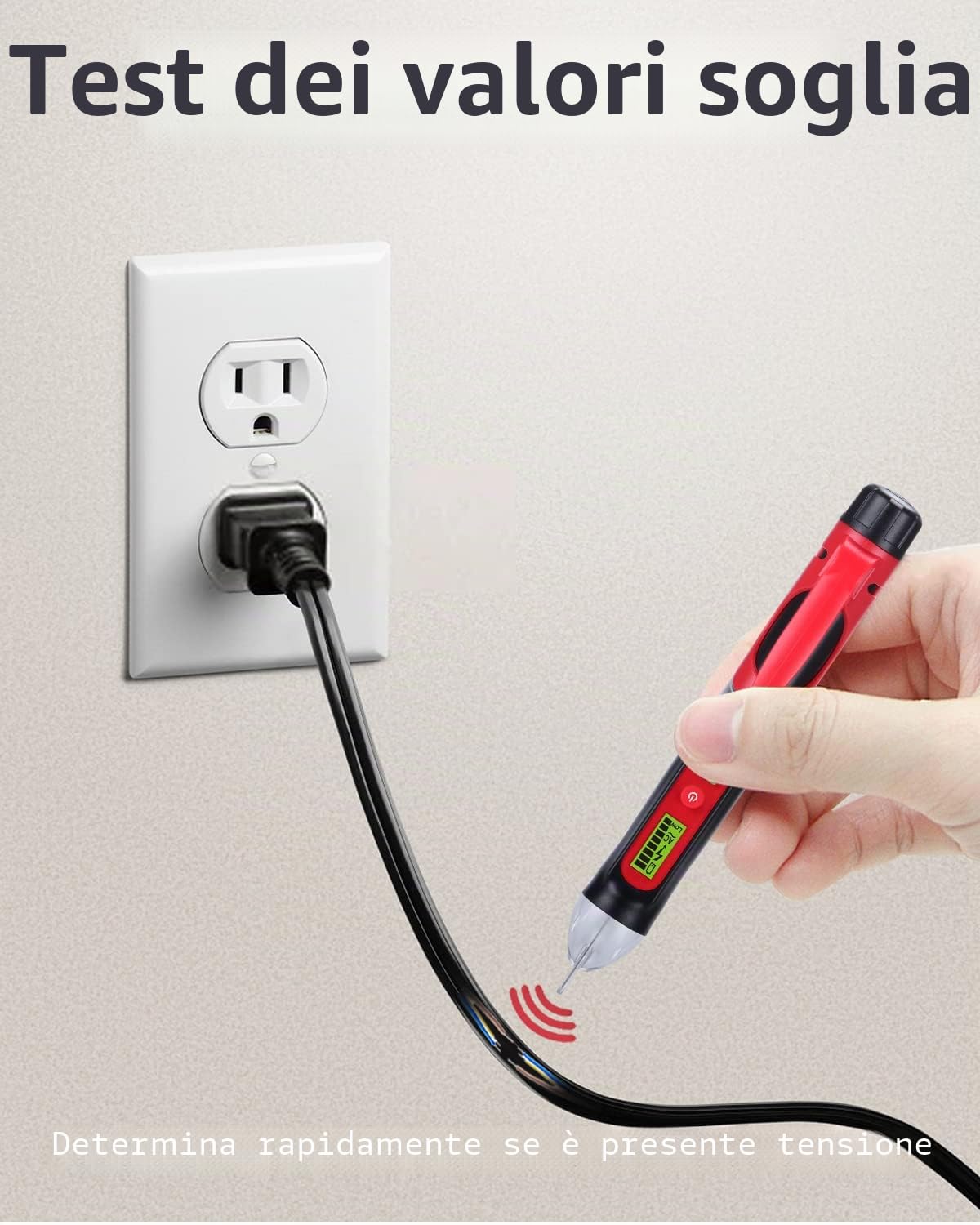 Wintact Rilevatore Tensione Penna,Rilevatore di Tensione a Doppia Sensibilità 12V/48V-1000V, Live/Null filo Breakpoint Tester con torcia elettrica, LCD lampeggiante allarme cicalino acustico