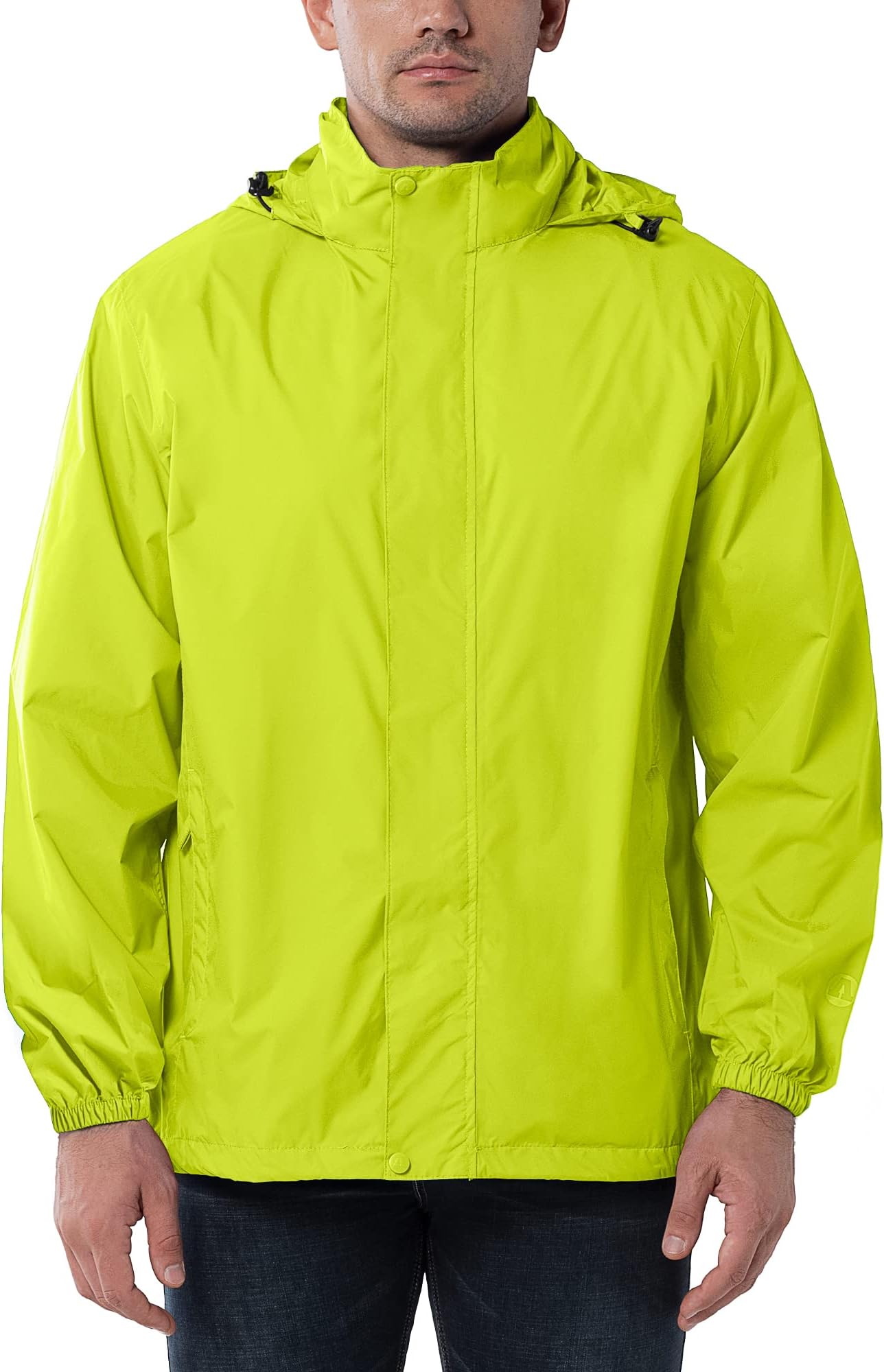 Outdoor Ventures Men's Rain Jacket Waterproof Lightweight Packable Rain Shell Raincoat with Hood for Golf Hiking Travel
