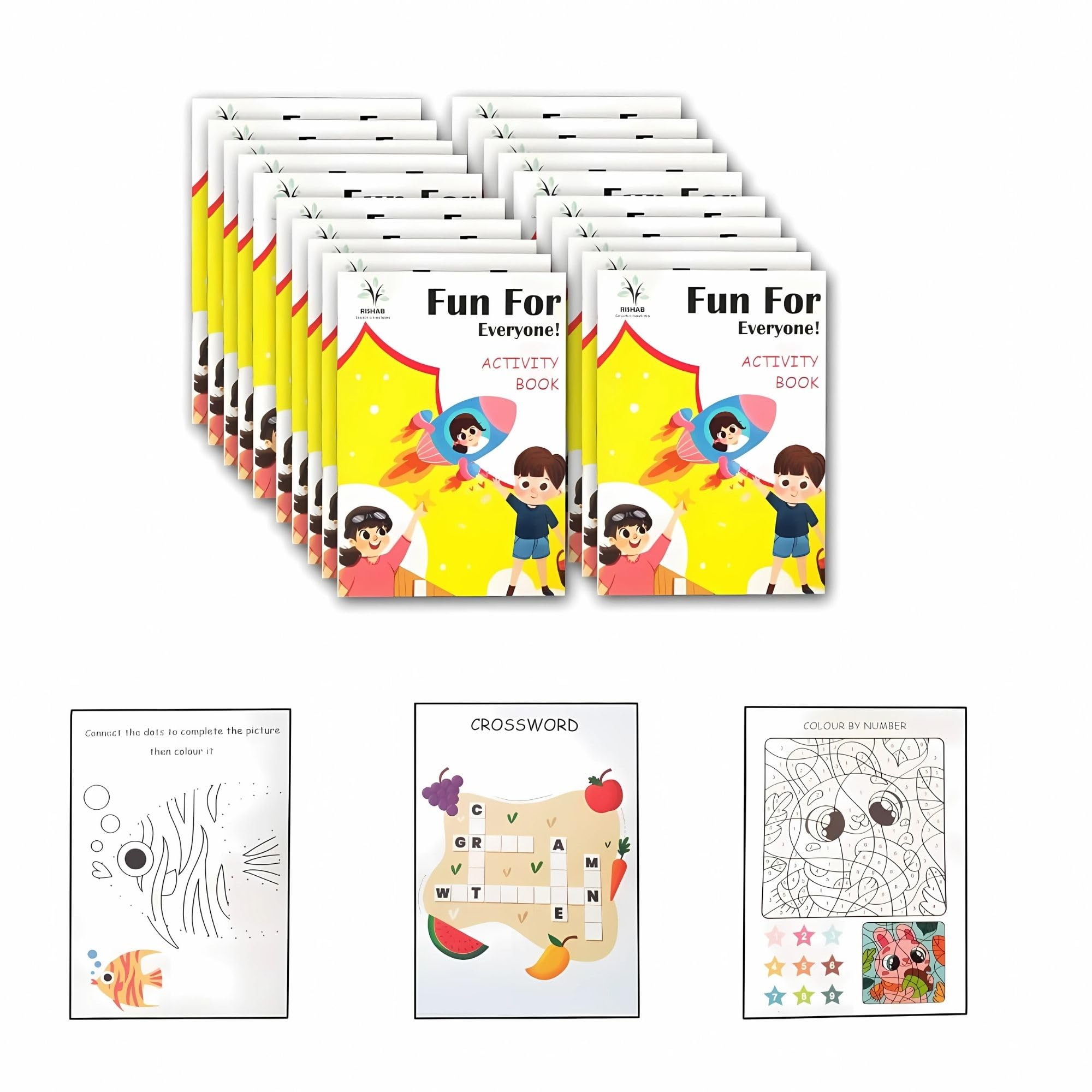 Birthday Popper Activity Books - Set of 20 | Exciting Word Searches, Puzzles, Coloring Activities | Birthday Return Gifts for Kids Aged 3-8 Years