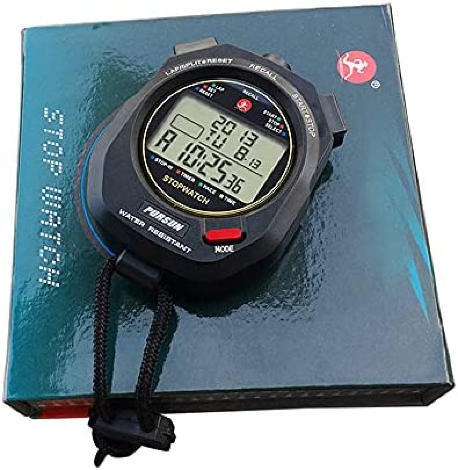 Cronometro digitale con 100 memorie separate, calendario sveglia e modalità ritmo, schermo extra large, resistente all'acqua, antiurto, batteria inclusa per allenatori