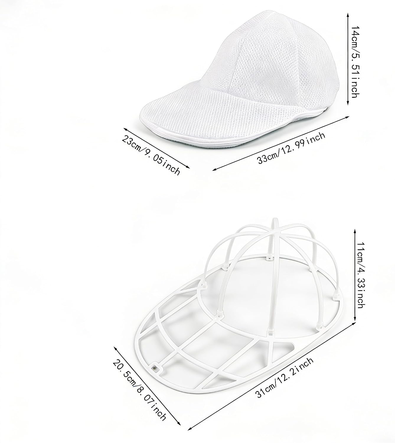 Detachable Hat Washer Cage, 1-Pack Cap Washing Frame for Baseball Caps, Fits Flat & Curved Hats, Safe for Washing Machine & Dishwasher