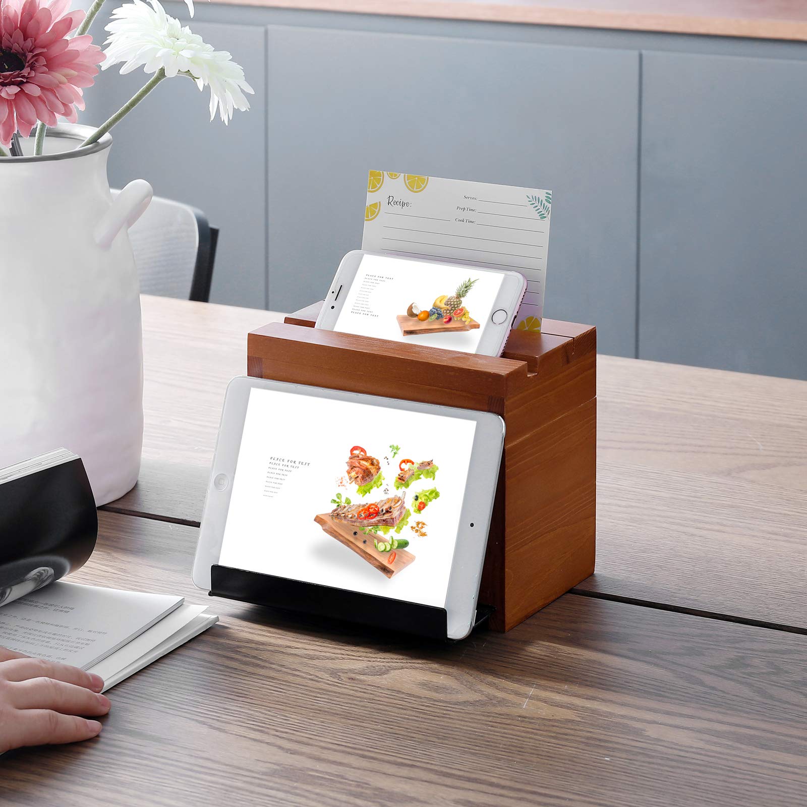 WELLAND Wood Recipe Box - Organize Your Recipes! -3 WELLAND Wood Recipe Box - Organize Your Recipes! -3