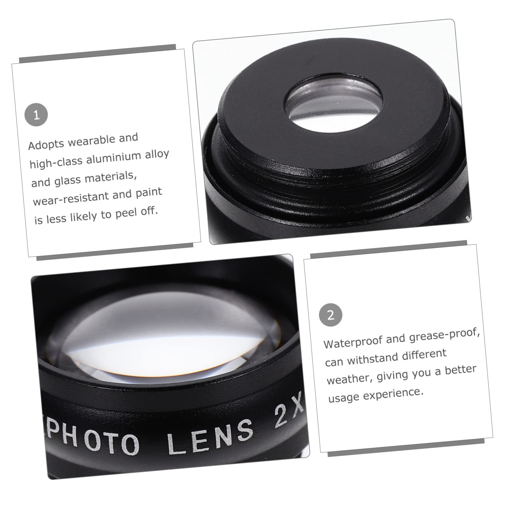 Obiettivo per Telefono Clip di Lenti Macro Wide Angle per Fotocamera Cellulare Realizzato in Lega di Alluminio e Vetro Antigrasso