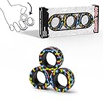 Magnetic Rings Fidget Toy Set, Idea ADHD Fidget Toys, Adult Fidget Magnets Spinner Rings for Anxiety Relief Therapy, Fidget Pack Great Gift for Adults Teens Kids Easter Basket Stuffers (3PCS)