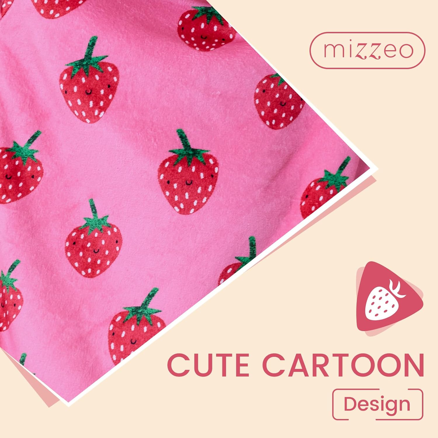 MIZZEO Microfiber Wearable Blanket, Oversized Light Wearable Blanket Hoodie for Adults, Cozy Soft Warm Plush Hooded Blanket Gifts for Women, One Size Fits All (Strawberry) - Image 3