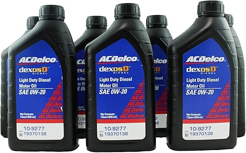 AC Delco dexosD - Aceite de motor diésel ligero 0W-20, aceite de motor sintético, 7 cuartos para motor diesel 3.0