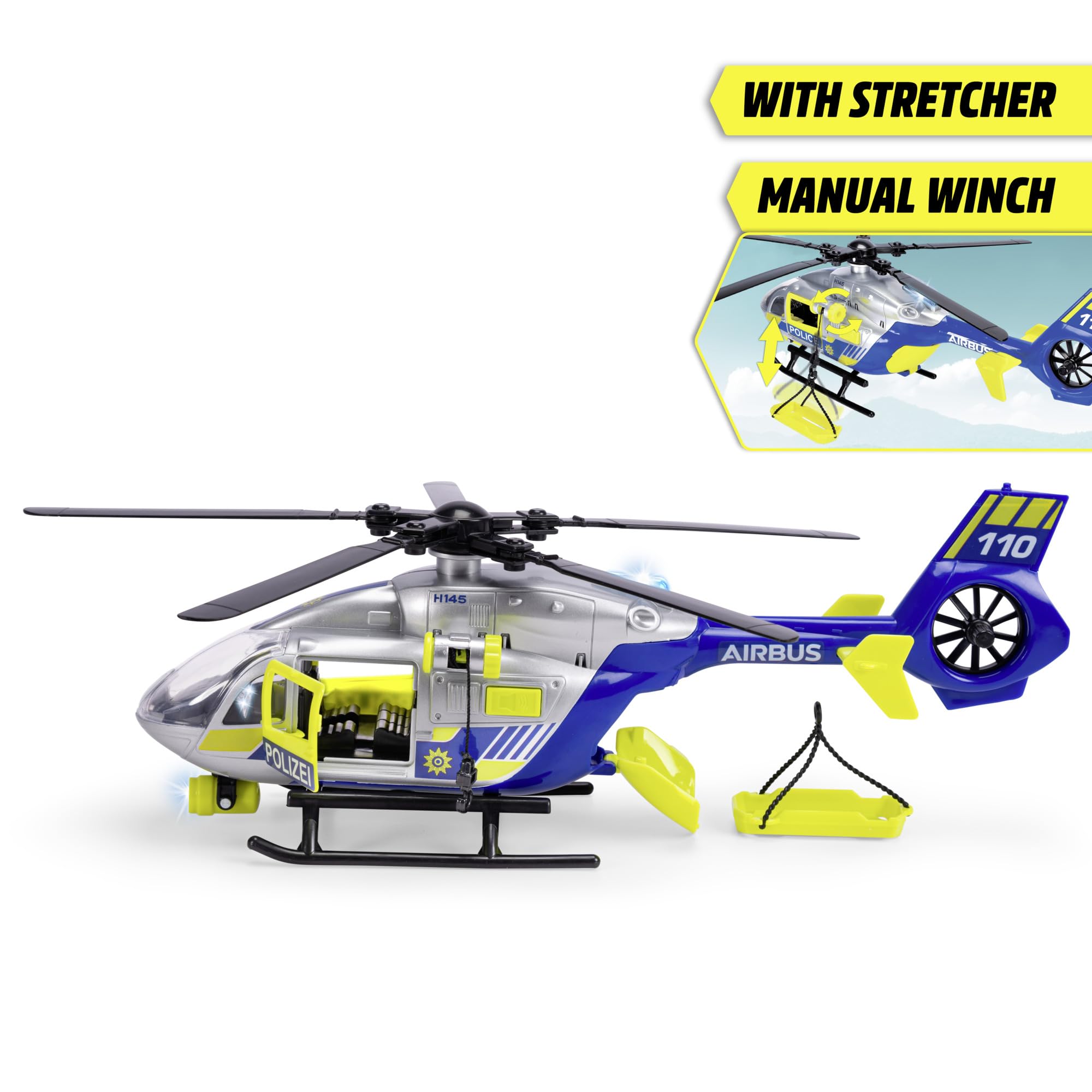 Dickie - SOS Helikopter 36cm - Blade obrotowe 36cm - Wciągarka mobilna - 203716028038