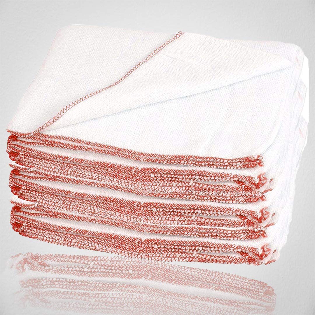 Milosc White New Extra Large Jumbo Dish Cleaning Cloth 100% Cotton Super Absorbent Dish Kitchen Cleaning Cloth Washable Reusable Cloth (40)