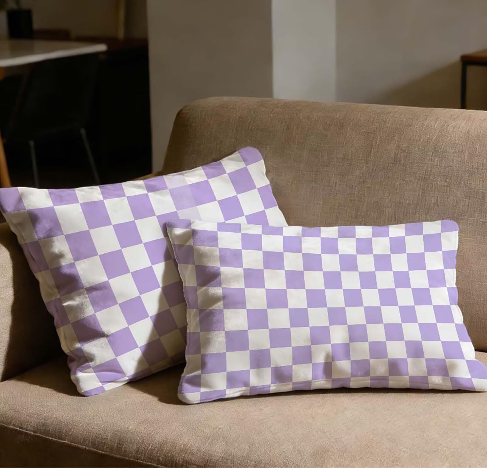 Taie oreiller 50x70 lot de 2 housse de coussin violet velours rectangulaire canapé lit maison O-248C