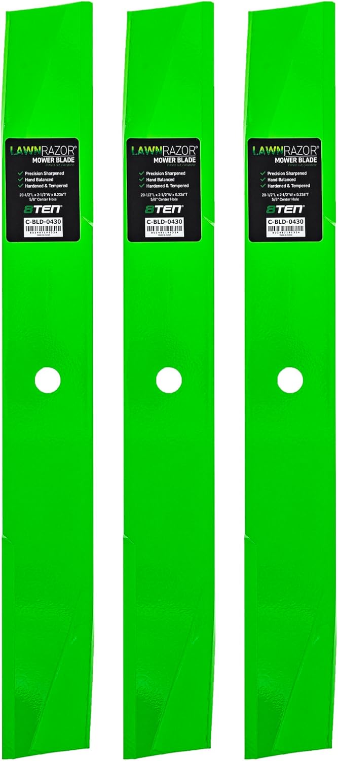 8TEN LawnRAZOR Blade for Toro Z Master Z500 Z557 Z555 Z587L Z588E 60" Deck 105-7777-03 105-7777 (High Lift) 3 Pack
