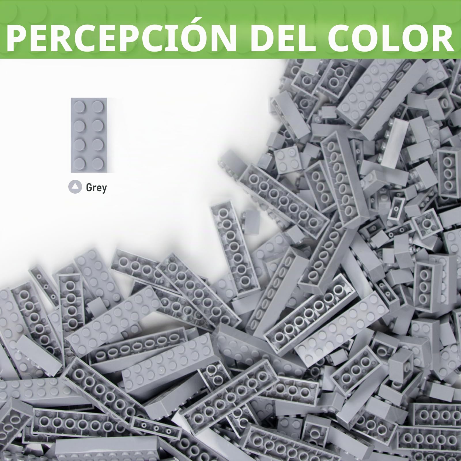 Cabeeskii 560 bloques de construcción clásicos grises a granel con 2 placas base, ladrillos de construcción en 7 tamaños, compatibles con todos los ladrillos principales, para niños y amantes de MOC