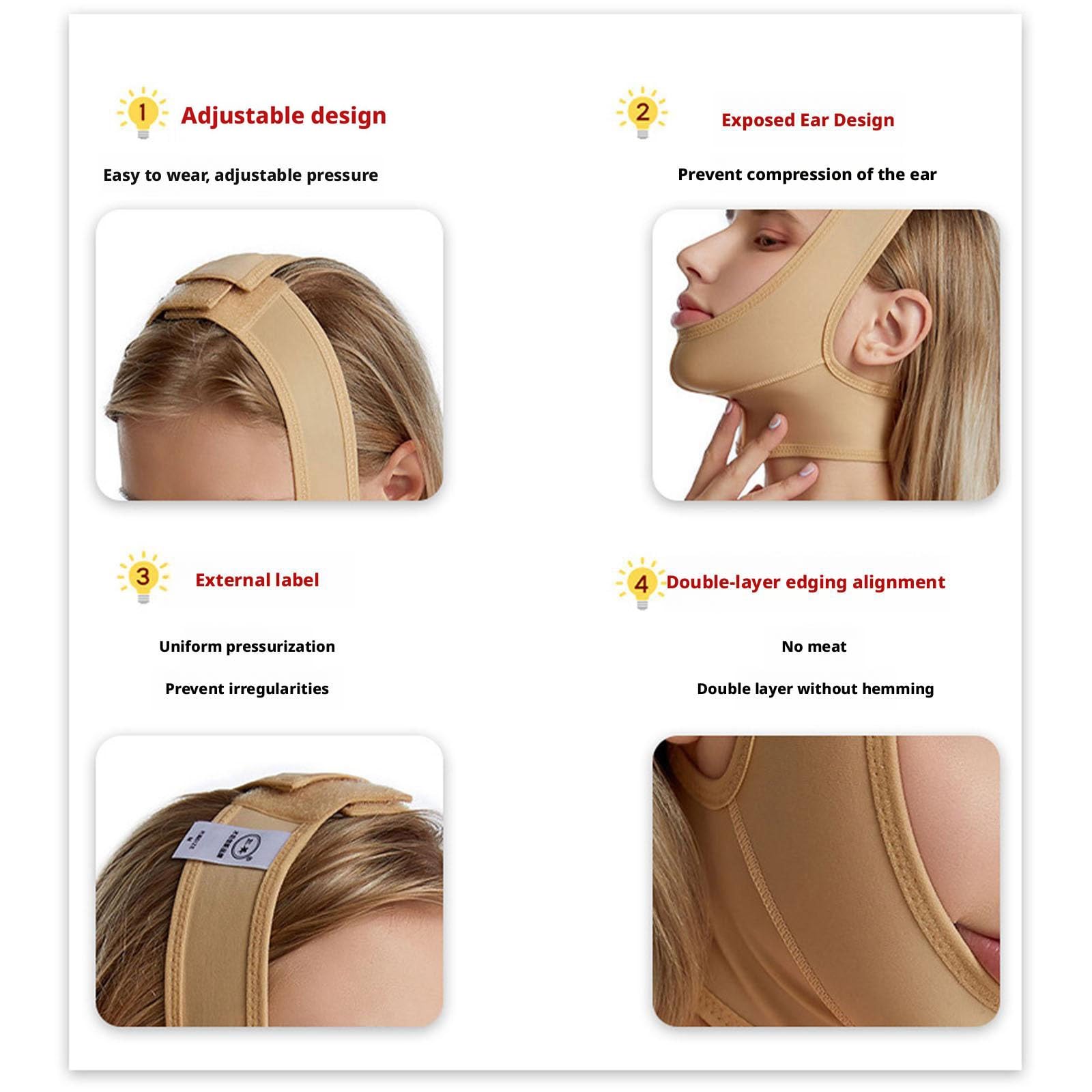Cintura Tonificante per il Viso da Donna Cintura Snellente per il Doppio Mento Indumento Compressivo Post-liposuzione Fascia Facciale
