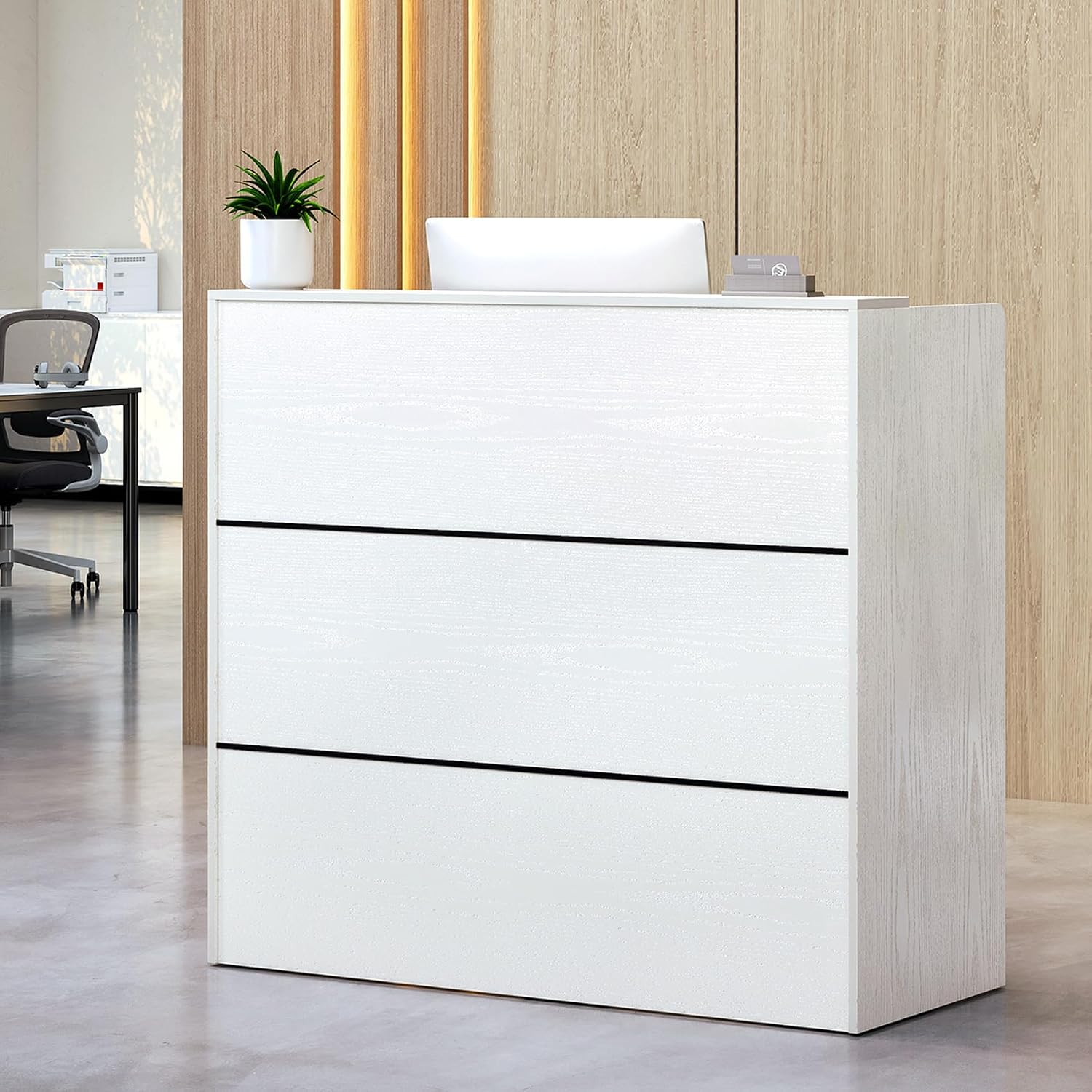 Amazon.com: TC-HOMENY Reception Desk Counter Table, 48'' White ...