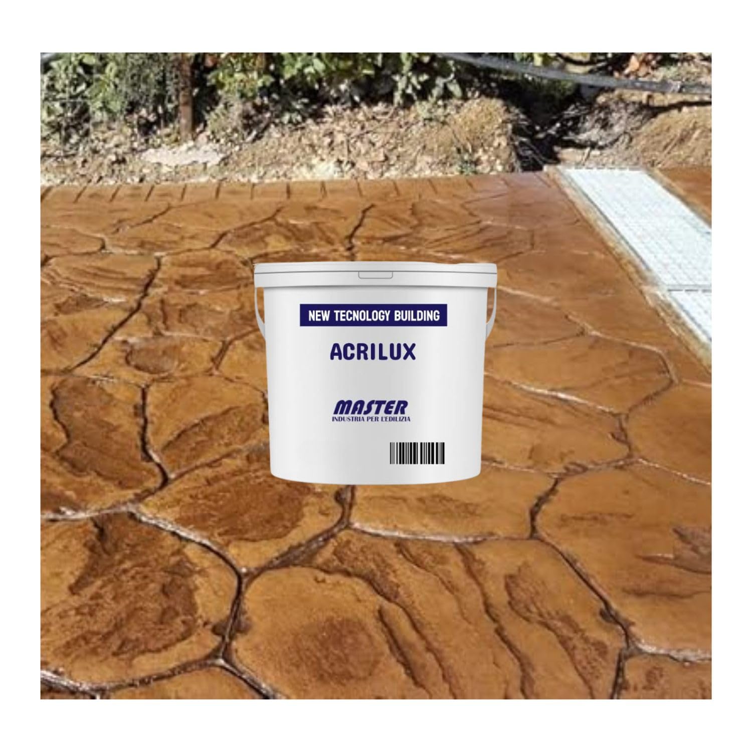 Résine méthacrylique transparente brillante monocomposant – Protection effet humide anti-poussière pour sols extérieurs en béton et sols imprimés – Haute résistance UV et chimique (40 m² – 5 l)