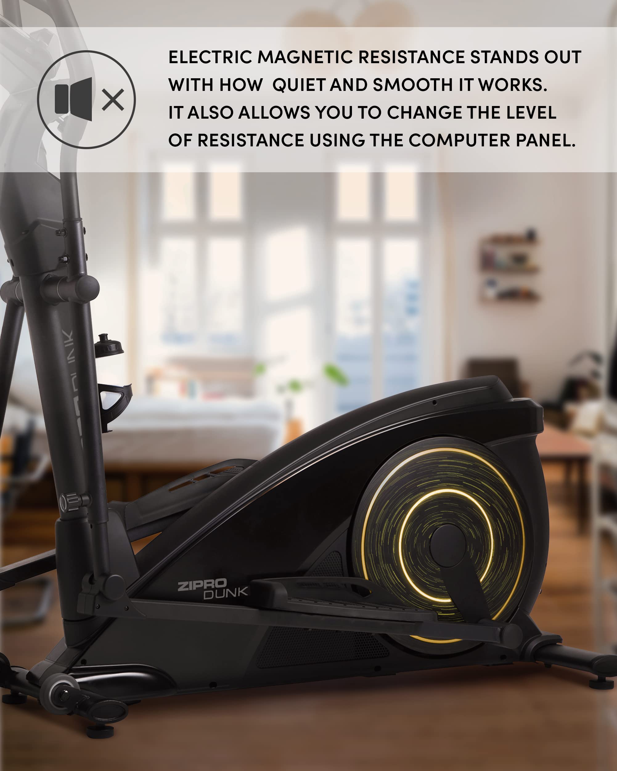 Zipro Crosstrainer Dunk, Ellittico fino a 150 kg, Attrezzo cardio per la casa, Macchina da allenamento cardio, Ellittica, Cyclette, 16 livelli di resistenza