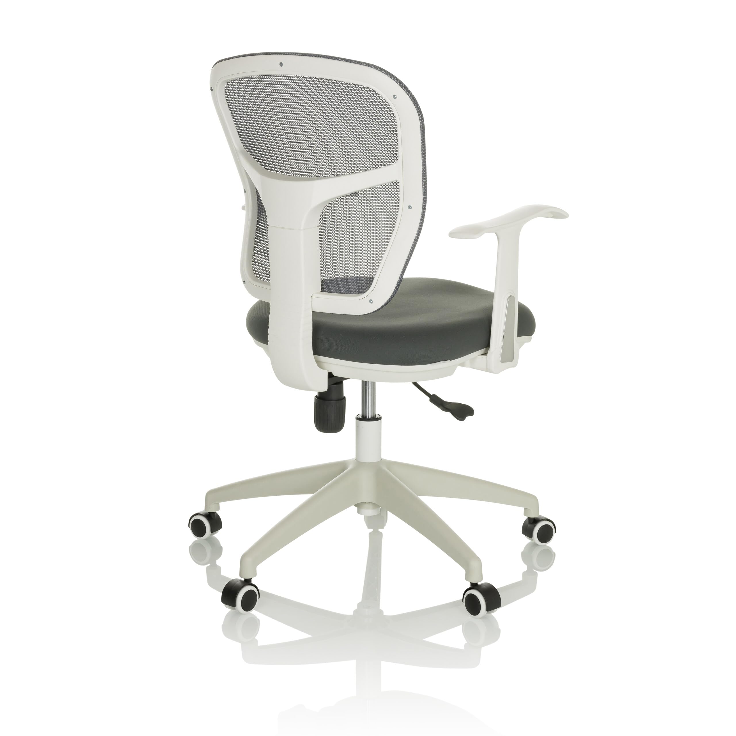 hjh OFFICE Bürostuhl TOP 108 W Stoff/Netzstoff Drehstuhl Arbeitsstuhl mit neigbarer Rückenlehne, gepolstert, Grau/Weiß, 729441