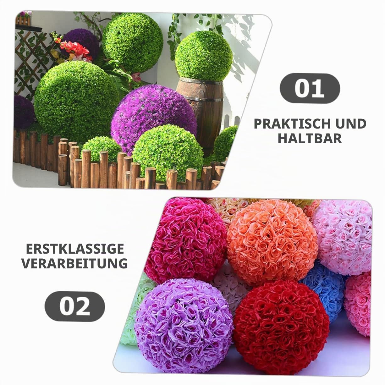 HOMSFOU Blumenarrangement Ball Innendeckel 25X25X25Cm Kunststoff Stützkäfig Für Deko Blumen Kugelrahmen Zimmerpflanzen Pflanzenstützen