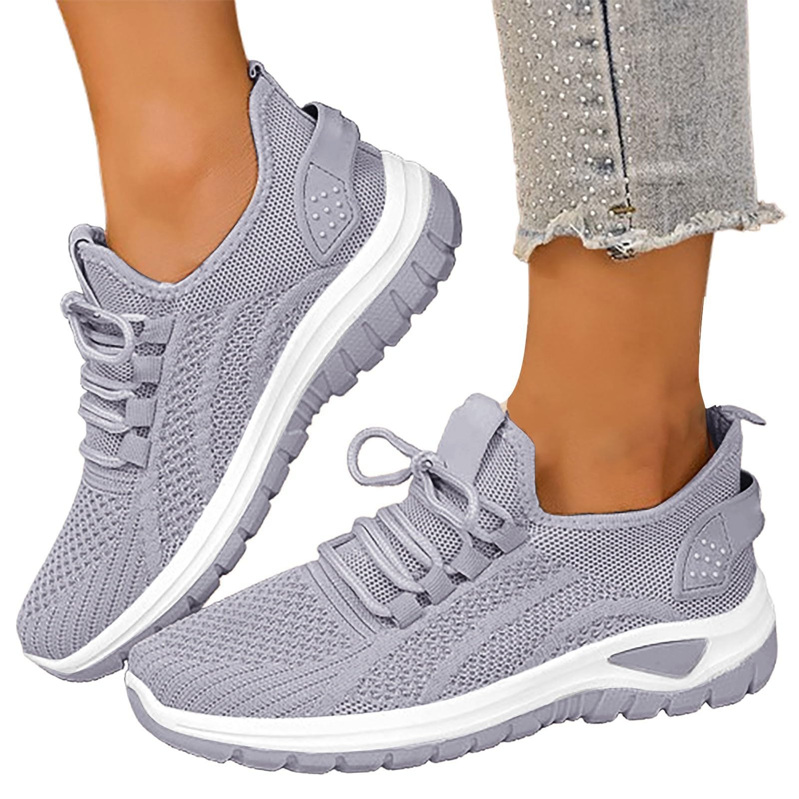Scarpe da Ginnastica da Donna Eleganti Pianta Larga Sneakers Bianche Donna | Scarpe Ginnastica in Pelle Sintetica per Allenamento Palestra Calzature Atletica Leggerezza Assoluta Tessuto Sintetico