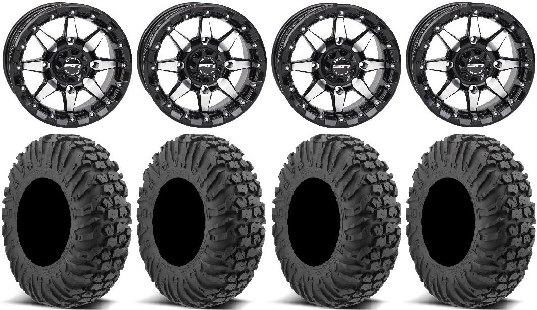 Bundle 9 Items STI HD5 15" Beadlock GB Wheels 30" MotoVator Tires [4x156 Bolt