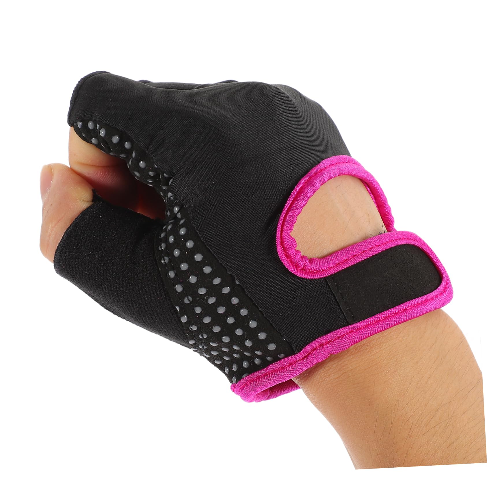 VANZACK 3piezas Guantes De Gimnasio Antideslizantes De Dedo para Hombre y Mujer para Fitness Yoga y Ciclismo Color Negro y Rosa Talla s