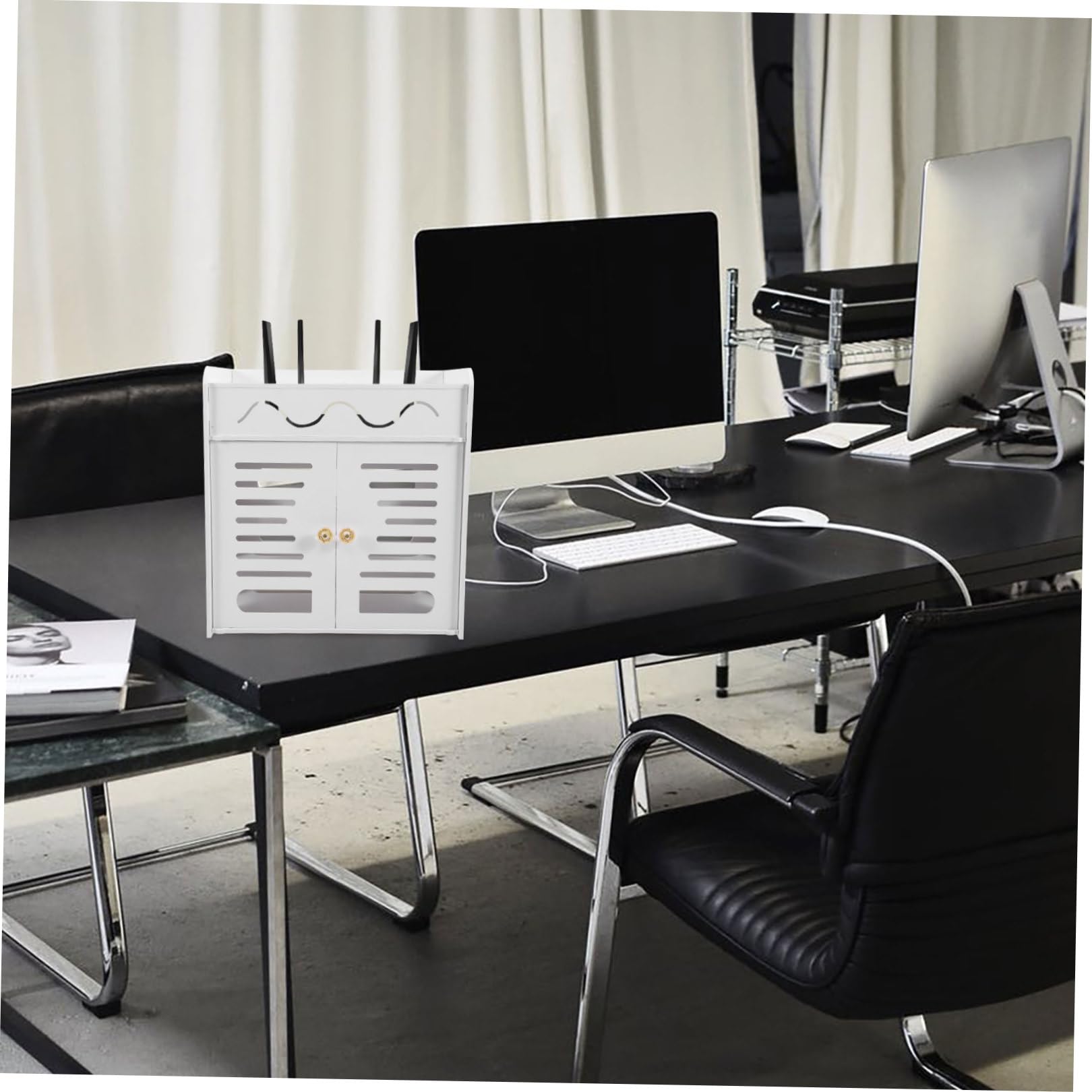 Scatola Organizer per Router a 4 Livelli in Pvc Bianco