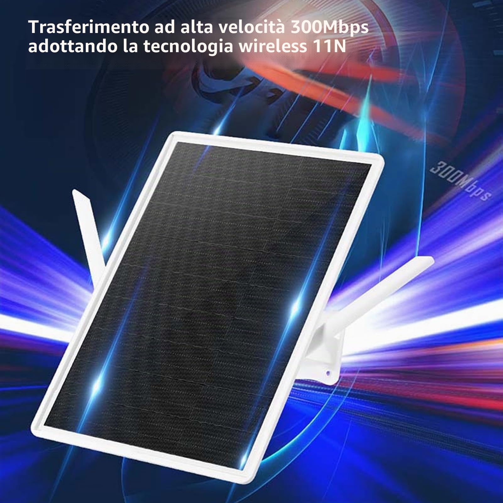 Solar WiFi 6 Extender Signal 300MBPS 2,4 GHz 150 M Range Long Endurance Acqua WiFi Signal Booster, per Casa Esterna