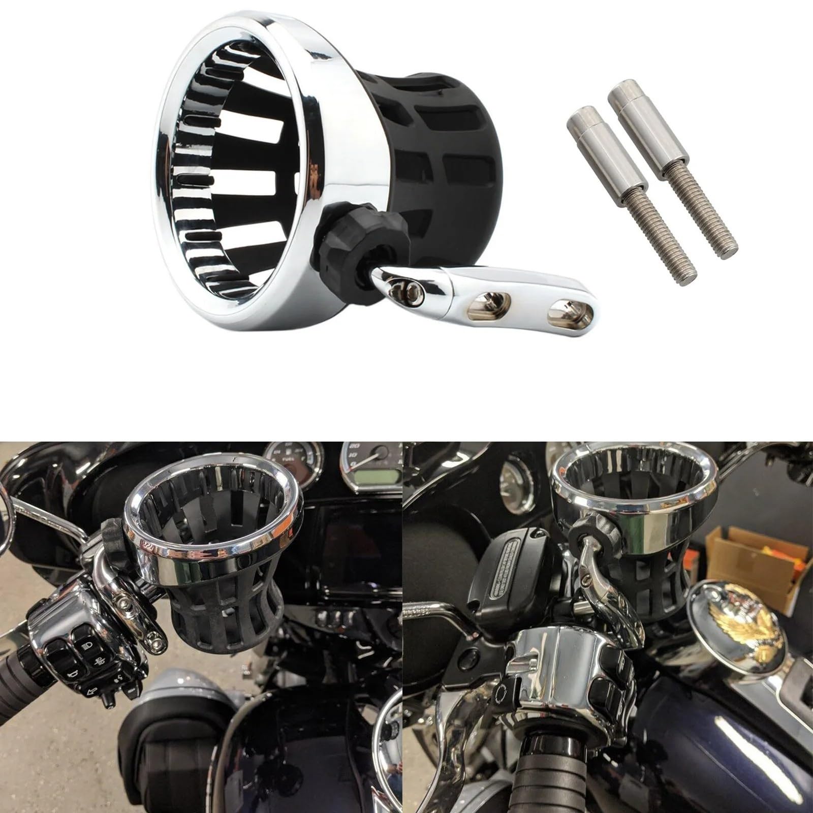 Portabotellas Motocicleta Portavasos Motocicleta Portabotellas Bicicleta Motocross Soporte para Vaso Bebida para Montado para Deslizamiento En Carretera Ultra Clásico