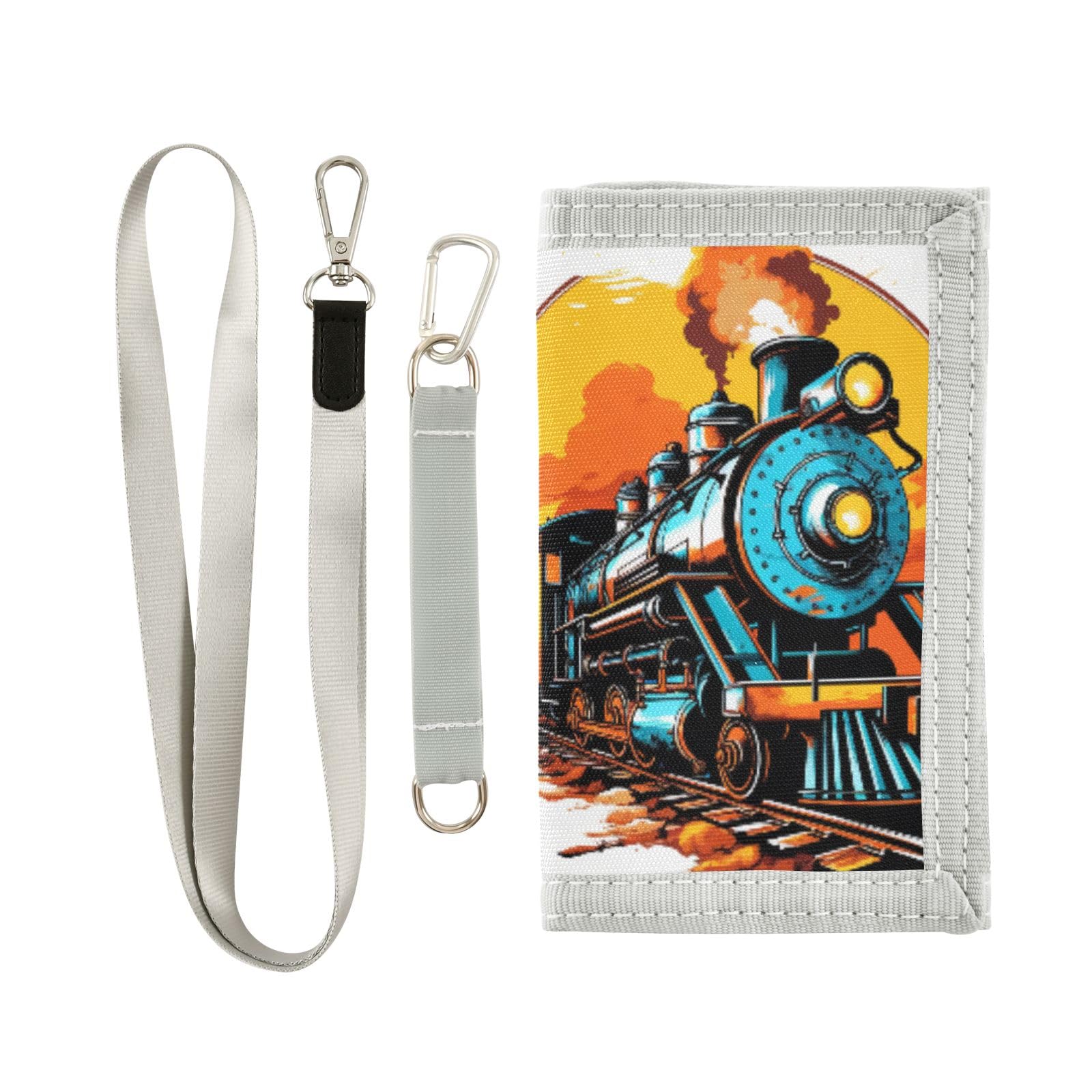 ALAZA Kids Wallets for Boys Girls Toddler Trifold Wallet Children Small Train 4 with Zipper Coin Pocket