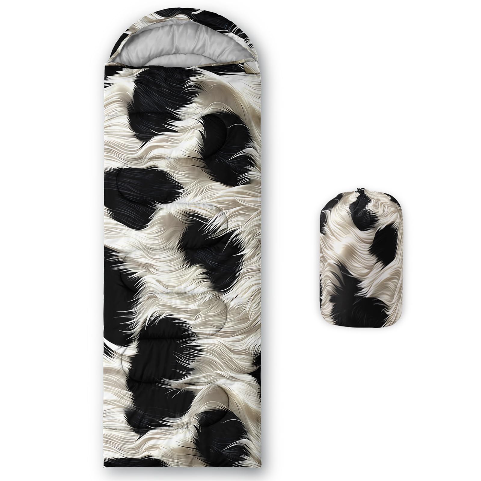 QOOMO Cow Printed Camping Sleeping Bag