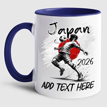 World 2026 Cup White Mug Gift For Fan Japan National Soccer On Birthday Fathers Day, Personalized Football Fan Accent Coffee Cup 11 15 Oz, Customized Choose Text Japan Football Fan Travel Mug Gift