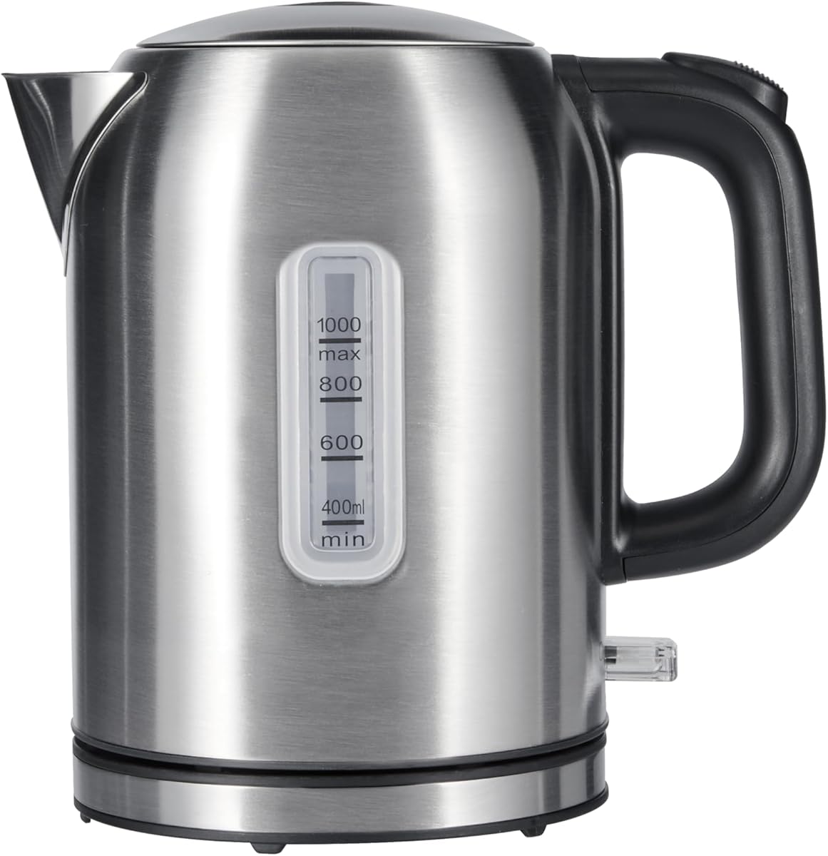 Amazon Basics 1.1Qt (1L) Electric Kettle, Tea Kettle & Water Boiler, with Auto Shut-Off, Boil Dry Protection, High-Safety Strix Thermostat, BPA-Free, 1500W, Stainless Steel, New Model, Black & Silver