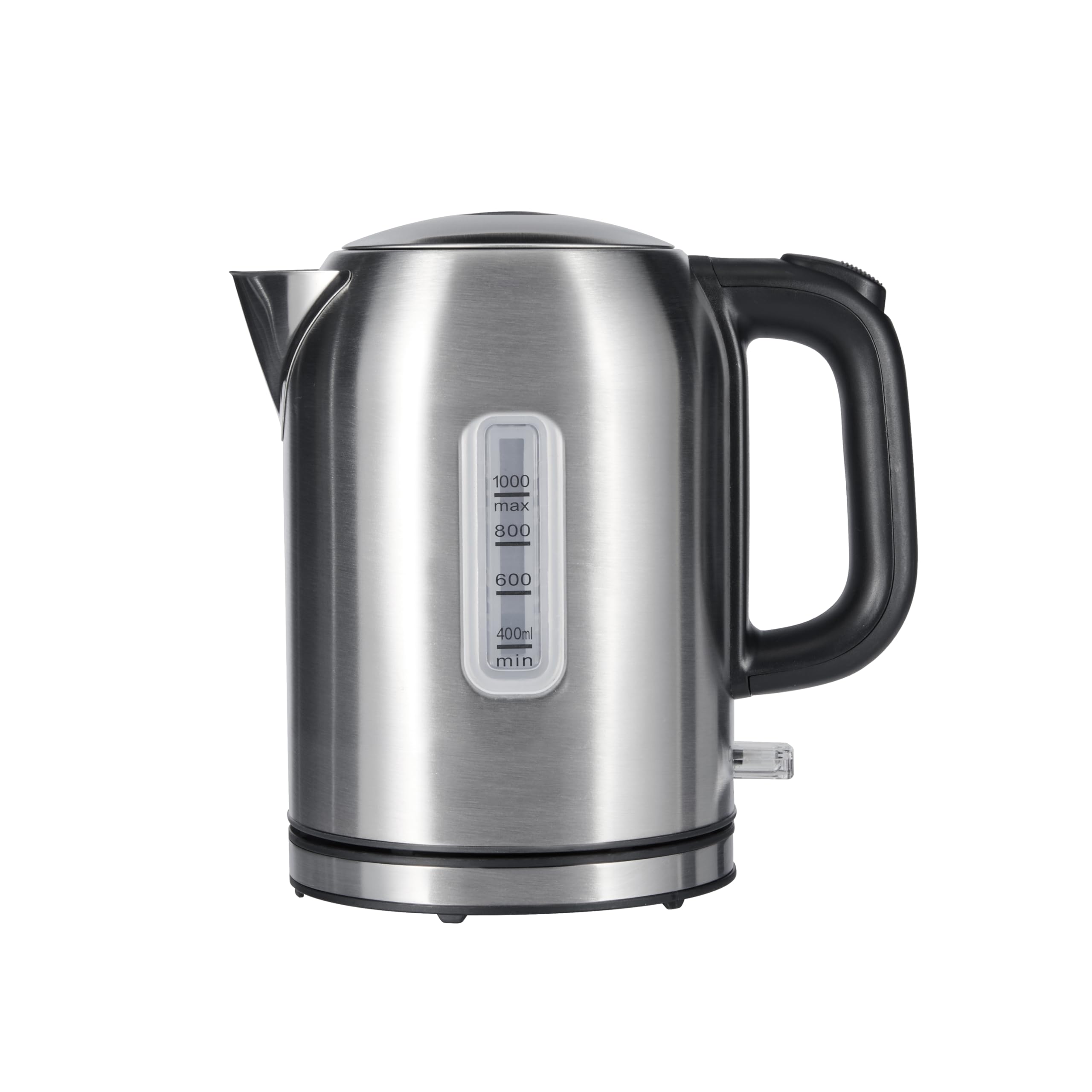 Amazon Basics 1.1Qt (1L) Electric Kettle, Tea Kettle & Water Boiler, with Auto Shut-Off, Boil Dry Protection, High-Safety Strix Thermostat, BPA-Free, 1500W, Stainless Steel, New Model, Black & Silver
