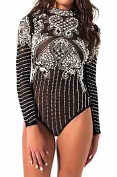 Buy AKIRA Women's Sheer Stretch Knit Pearl Rhinestone