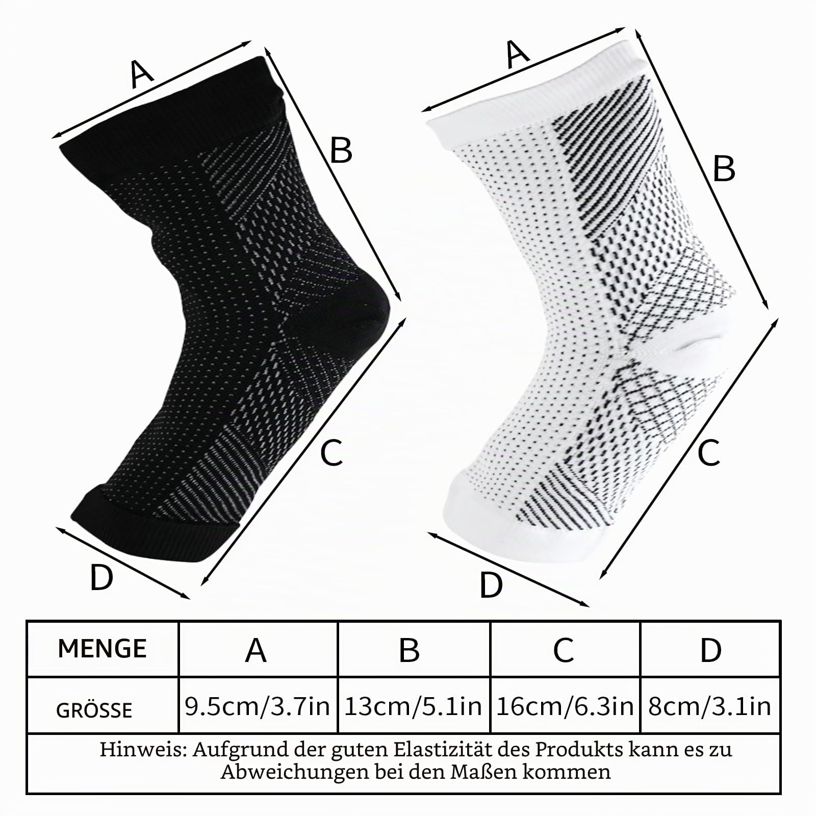 4 Paar Neuropathie Soothe Kompressionssocken Herren, Kompressionsstrümpfe Damen, Orthopädische Compression Socks mit Offener Zehe, Sprunggelenkbandage für Plantarfasziitis Gelenkschmerzen,L/XL