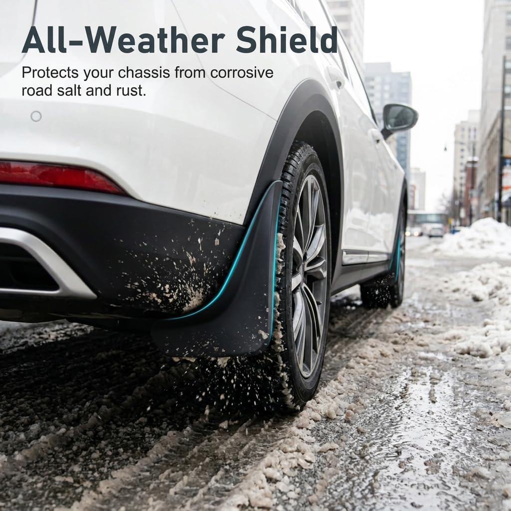4 PCS Car Mud Flaps, 10.63" x 3.15" x 8.66" Thickened Splash-Proof Front Rear Splash Guards, Scratch-Resistant Waterproof Protective Shield Kit, for Sedans (Black)