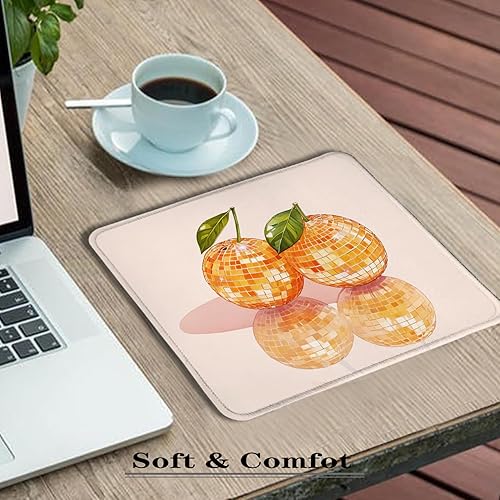 Miniatura 5 de Alfombrilla de mouse naranja, alfombrilla de mouse de bola de disco naranja retro Y2K para mouse inalámbrico, computadora portátil, accesorios de