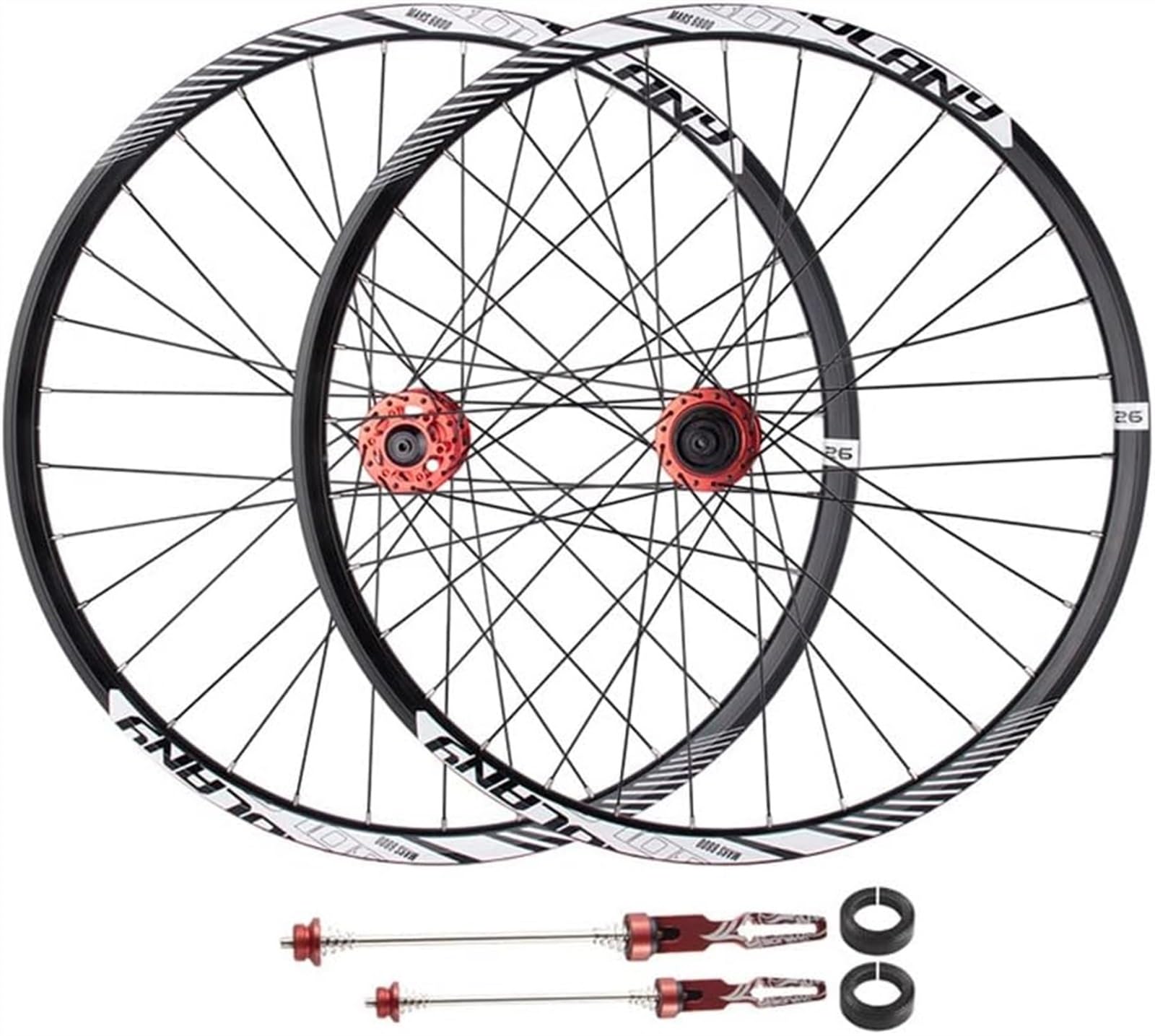Ruedas, Juegos De Ruedas De Bicicleta De Montaña, Llantas De Bicicleta, Frenos En V, Pernos De Rueda De Bicicleta De Montaña, Ruedas Macizas (Color: Negro 1 Pieza) (Color : Rosso, Size : 27.5inch)