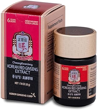 Korean Red Ginseng Extract 50g Jar | Health Supplement, Ginseng Tea | Energy Boost, Stamina, Blood Circulation, Immune Support | 100% Korean Red Ginseng Extract | Vegan Friendly | 50g