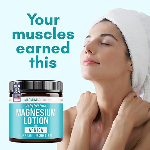 Miniatura 3 de Loción nocturna de magnesio con árnica  Alivio calmante y relajación, magnesio altamente concentrado para músculos y articulaciones  Aplicar en