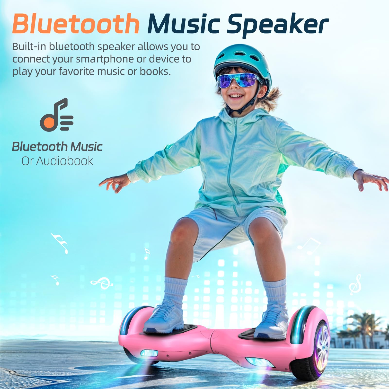 Electric Self Balancing Hoverboard with 6.5" Tires,LED Light-up Wheels, Self-Balancing Hoverboard with Active Balance Technology