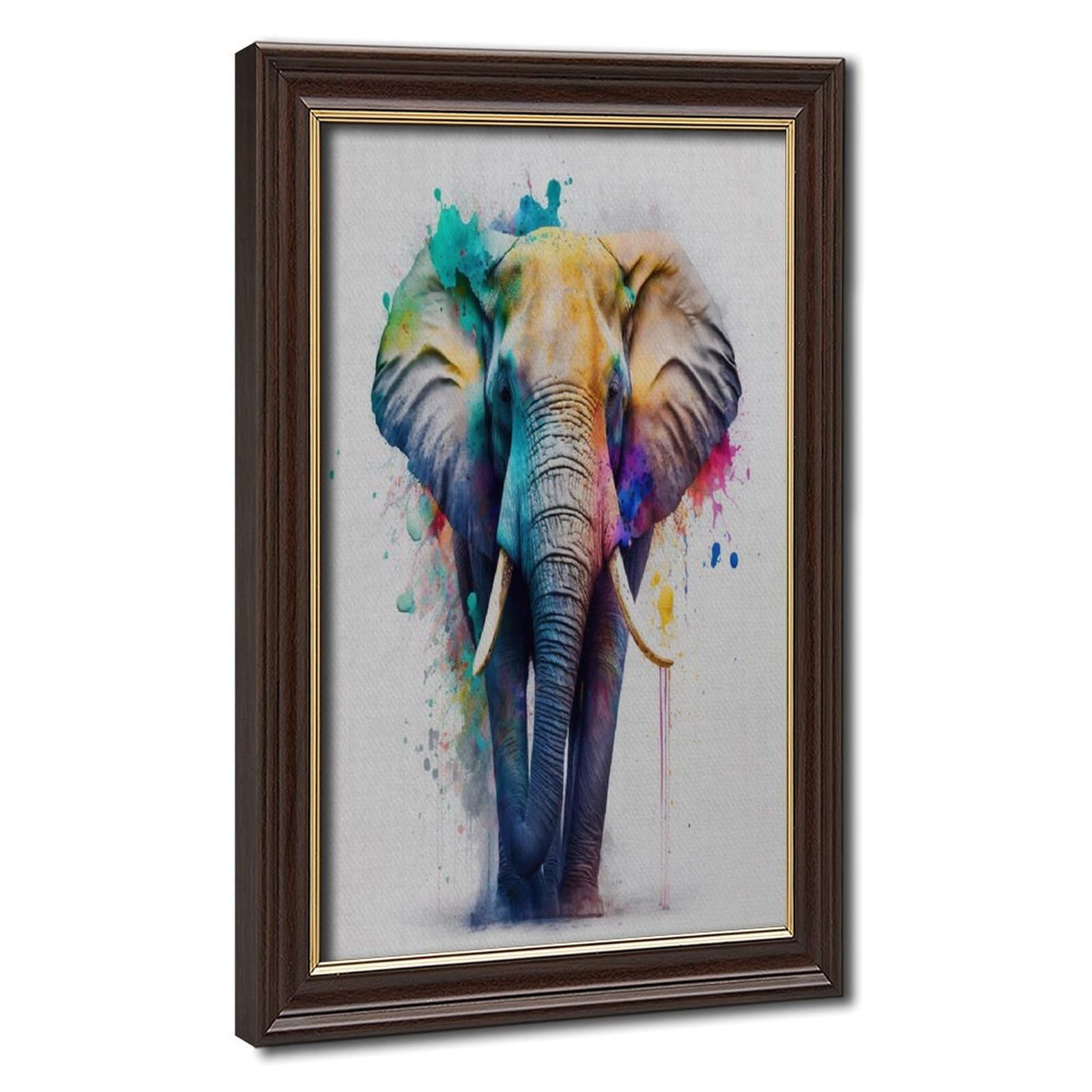 Bareronor Watercolour Elephant Poster Canvas Poster Bedroom Decor Landscape Office Room Decor Gift 24" L X 36" W