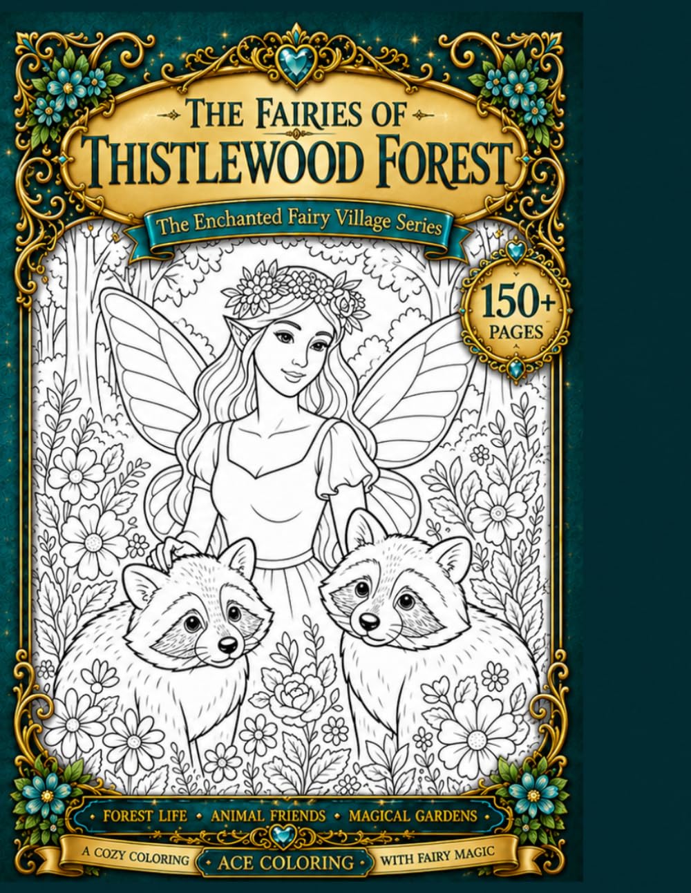 The Fairies of Thistlewood Forest: The Enchanted Fairy Villages of the Fairylands: Cottage core Coloring book: Forest life, Animal Friends, and Magical Gardens