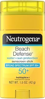 Neutrogena Beach Defense Sunscreen Stick SPF 50 - Broad Spectrum, Water-Resistant 80 Min, Non-Greasy Travel Size for Face & Body