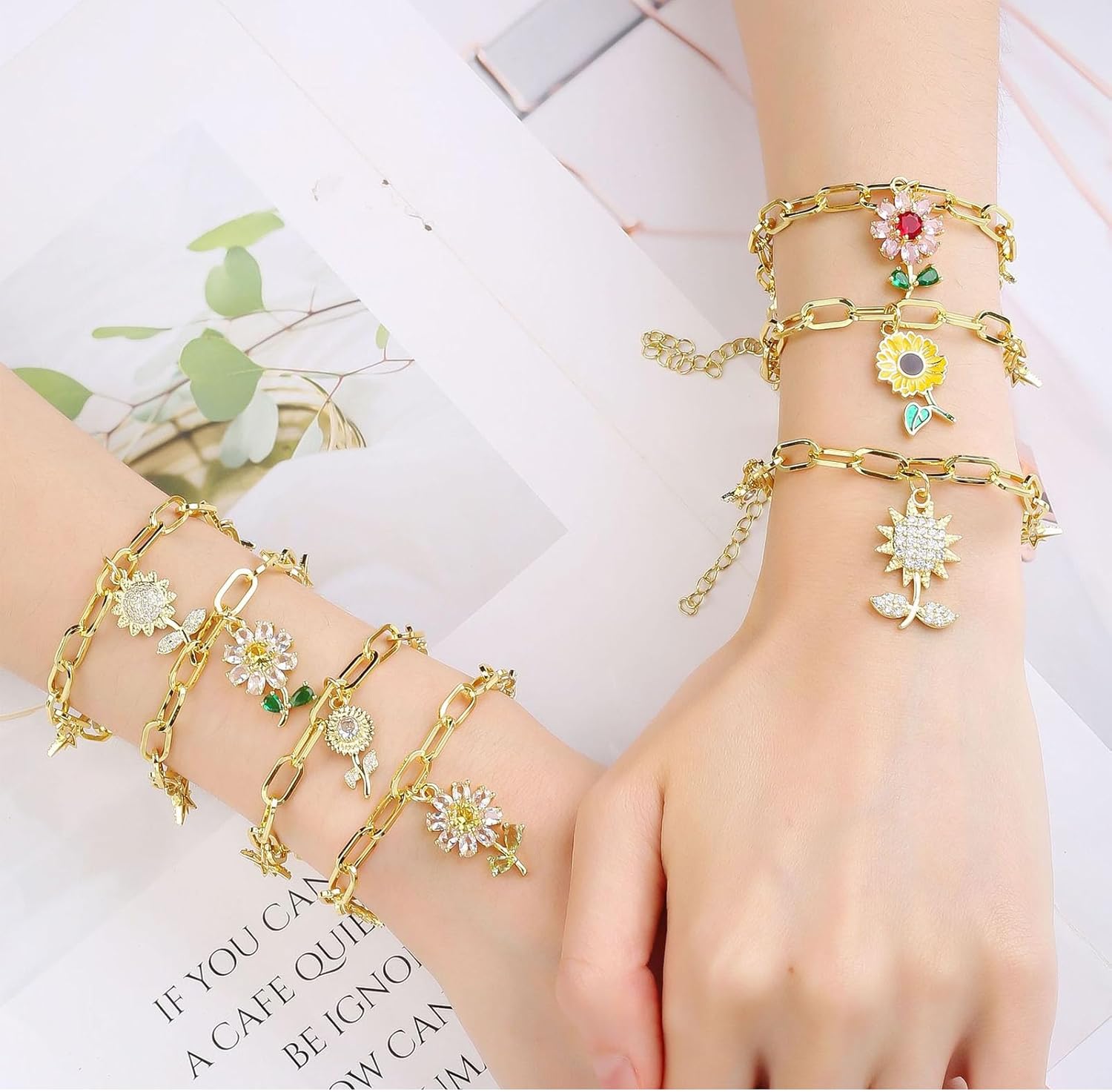 Tamkudoy Gold Charms Bracelet Necklace Making Kit- 419 PCS Jewelry Making Kit with Paperclip Bracelet Chain Necklace Kit, Charms Pendants, Jewelry Pliers, Jump Rings for Women DIY Crafts Supplies - Image 6