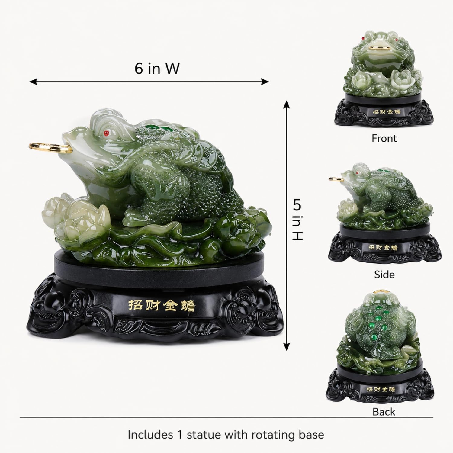 Amazon.com: I-MART Money Frog Statue with 360-Degree Rotating Base